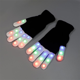 LED handsker med multifarvet fingerlys